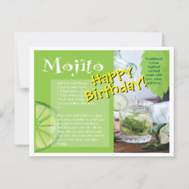 Grattis på födelsedagen Mojito Cocktail Recept Pos Vykort