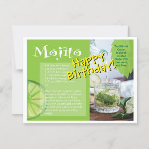 Grattis på födelsedagen Mojito Cocktail Recept Pos Vykort