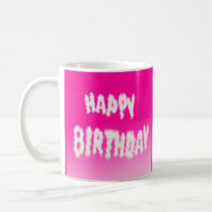 Grattis på födelsedagen moln på rosa kaffe mugg