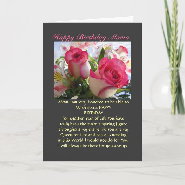 Grattis på födelsedagen Moma Kort (Framsida)