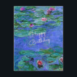 Grattis på födelsedagen: Monets Vatten Lilies berö Vykort<br><div class="desc">Grattis på födelsedagen: Monets Vatten Lilies,  berömdens bra konsmålning</div>