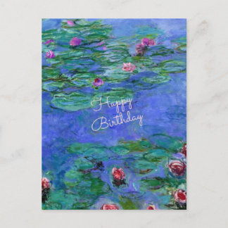 Grattis på födelsedagen: Monets Vatten Lilies Vykort