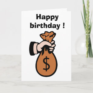 ’GRATTIS PÅ FÖDELSEDAGEN’ MONEYBAG KORT