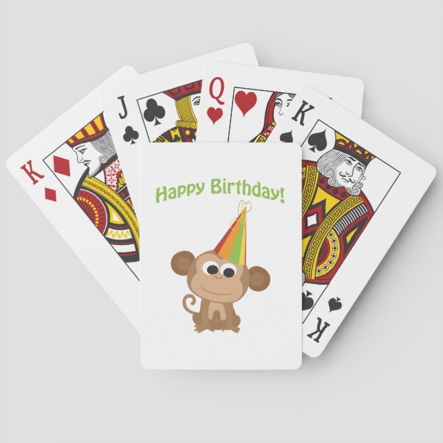 Grattis på födelsedagen Monkey Casinokort (Baksidan)