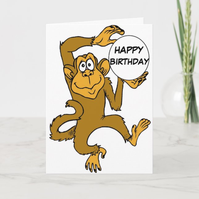 GRATTIS PÅ FÖDELSEDAGEN MONKEY-KORT KORT (Framsida)