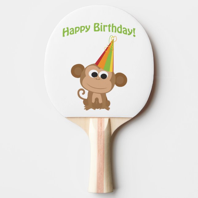 Grattis på födelsedagen Monkey Pingisracket (Framsidan)