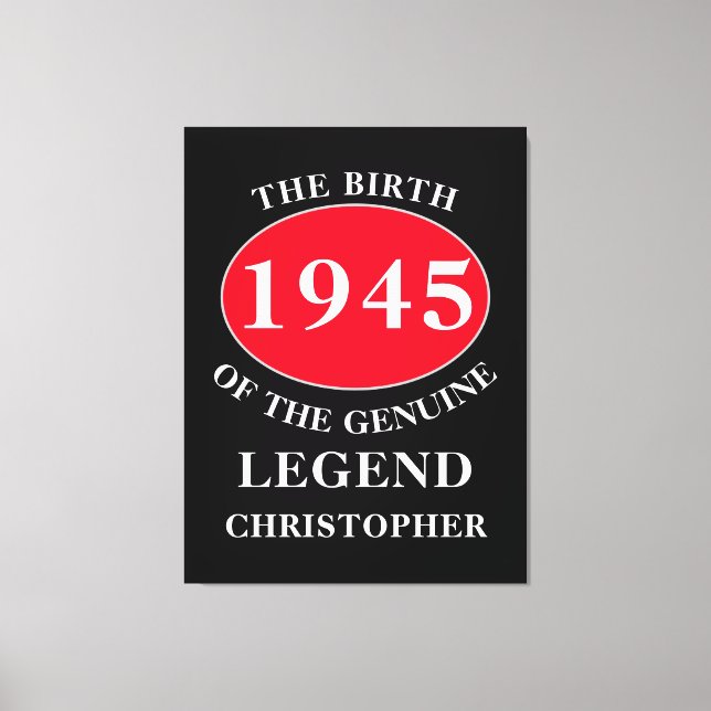 Grattis på födelsedagen Monogram - lägg till Namn- Canvastryck (Framsida)