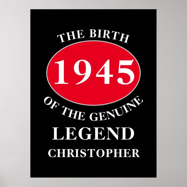 Grattis på födelsedagen Monogram - lägg till Namn- Poster (Framsidan)