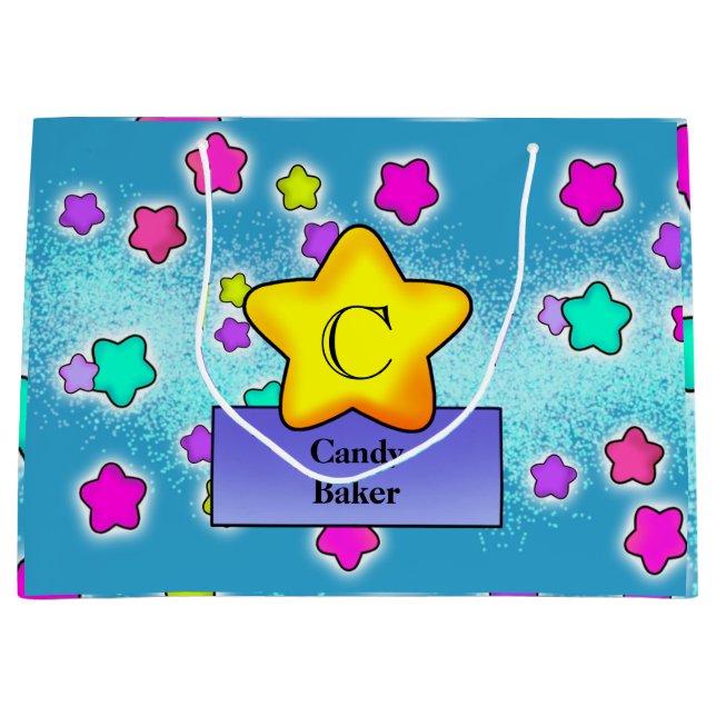 Grattis på födelsedagen Monogram med Söt Pastel St (Framsidan)