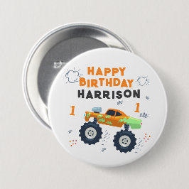 Grattis på födelsedagen Monster Car Trucks Namn Knapp