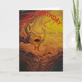 GRATTIS PÅ FÖDELSEDAGEN MONSTER-KORT ORIGINAL HAND KORT