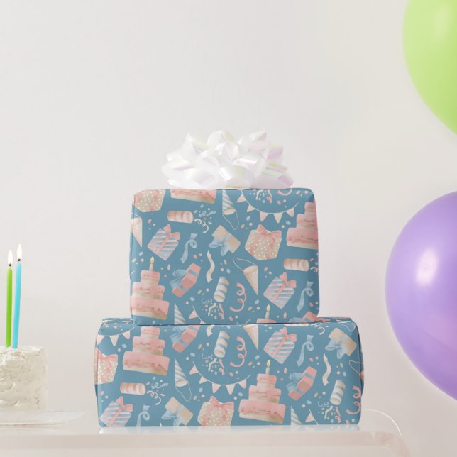 Grattis på födelsedagen Mönster Presentpapper (Festgåvor)