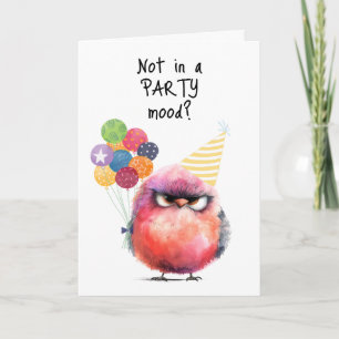 Grattis på födelsedagen Moody fågelbubblor i Party Kort