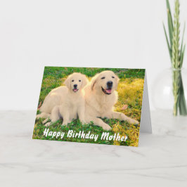 Grattis på födelsedagen Mor Cute Golden Retriever  Kort