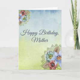 Grattis på födelsedagen Mor, Söt Pastel Flowers Kort