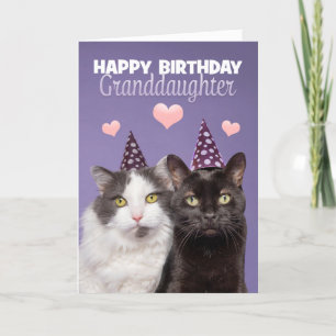 Grattis på födelsedagen mordotter två cute Cats i Helgkort