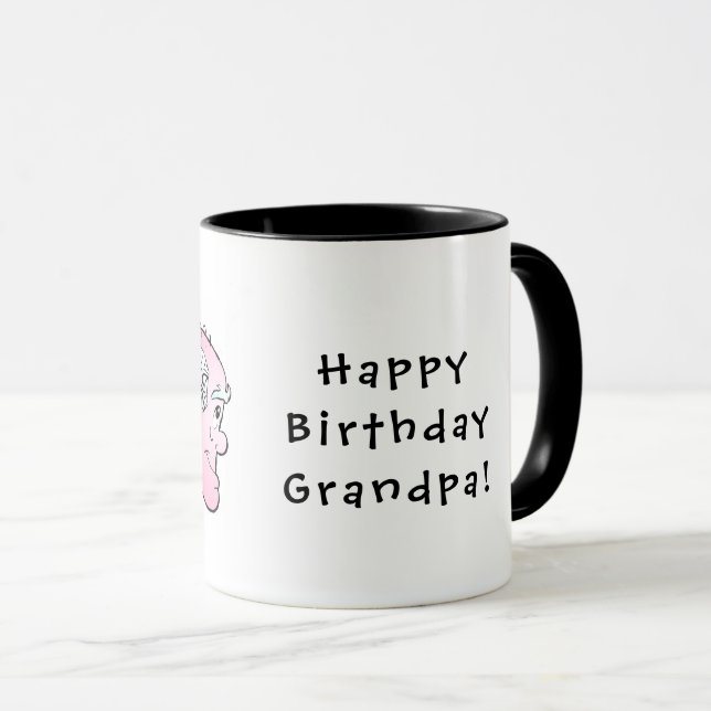 Grattis på födelsedagen morfar! Tvåtonskombination Mugg (Framsida höger)