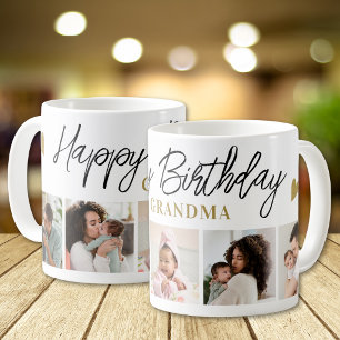 Grattis på födelsedagen Mormor 5 Foto Collage Minn Kaffemugg