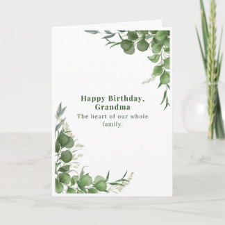 Grattis på födelsedagen Mormor Eukalyptus-kort Kort