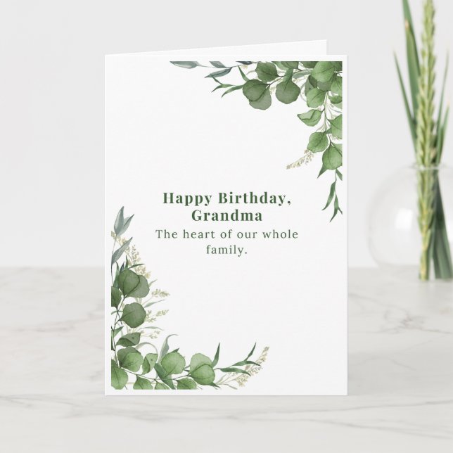 Grattis på födelsedagen Mormor Eukalyptus-kort Kort (Framsida)