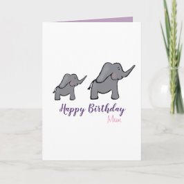 Grattis på födelsedagen morsa Eephant mor och baby Kort
