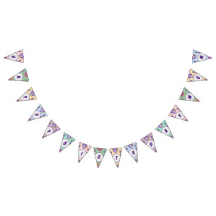 Grattis på födelsedagen Morsa Flowers Blommigt Par Vimplar