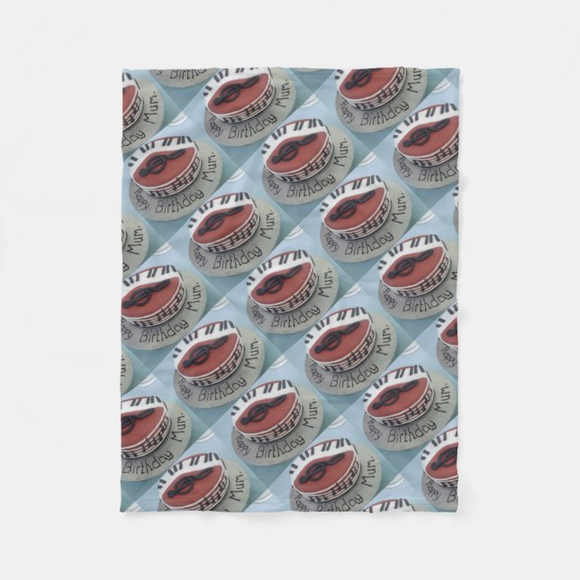 Grattis på födelsedagen morsa kaka fleecefilt (Framsidan)