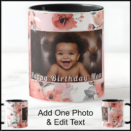 Grattis på födelsedagen Morsa Mamma Photo Cute Ros Mugg