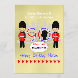 Grattis på födelsedagen Morsa'am drottning Elizabe Inbjudningar