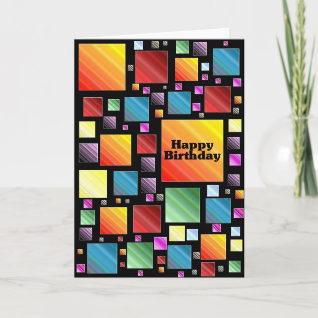 Grattis på födelsedagen Mosaic Kort (Framsida)