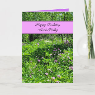 Grattis på födelsedagen Moster Flowers och Stream Helgkort