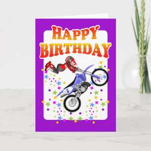 Grattis på födelsedagen, motocross rider kort
