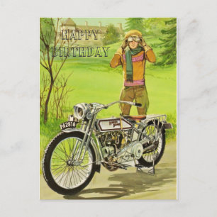 GRATTIS PÅ FÖDELSEDAGEN MOTORCYKEL VYKORT