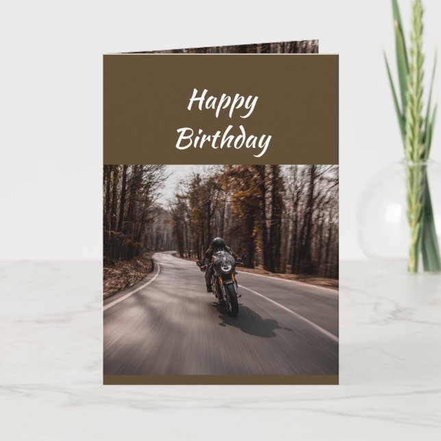 Grattis på födelsedagen motorcyklist motorcykel kort (Framsida)