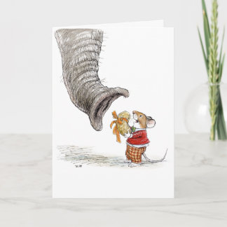 Grattis på födelsedagen Mouse och Elephant Kort