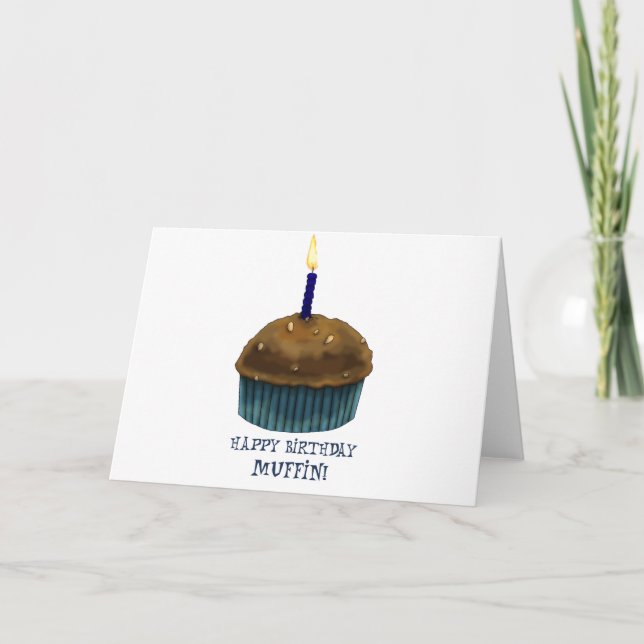 Grattis på födelsedagen Muffin Kort (Framsida)