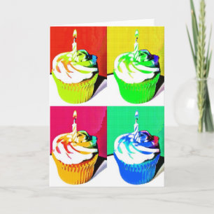 Grattis på födelsedagen Muffins-vykort för popup-b Kort