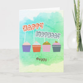 Grattis på födelsedagen Muffinsar på Anpassningsba Kort