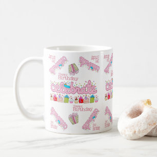 Grattis på födelsedagen Mugg Celebrate Rosa