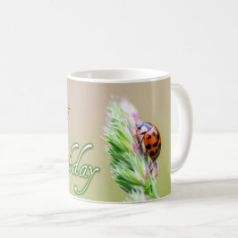 Grattis på födelsedagen mugg med en ladybug!