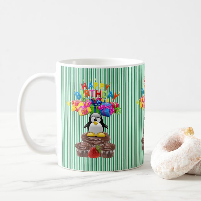 Grattis på födelsedagen Mugg Penguin (Med munk)