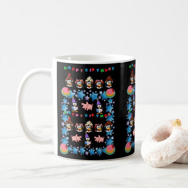 Grattis på födelsedagen Mugg Penguin (Med munk)