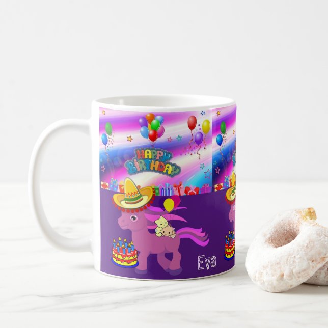 Grattis på födelsedagen Mugg Pony (Med munk)
