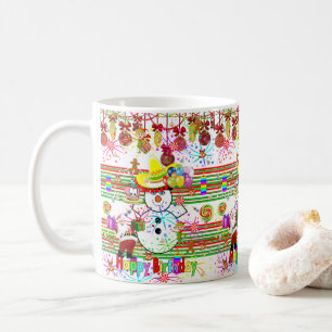 Grattis på födelsedagen Mugg Snögubbe Jultomten