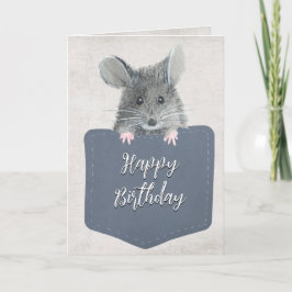 Grattis på födelsedagen mus i fickan kort