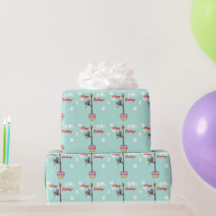 Grattis på födelsedagen Mus med Cupcake och Ljus Presentpapper