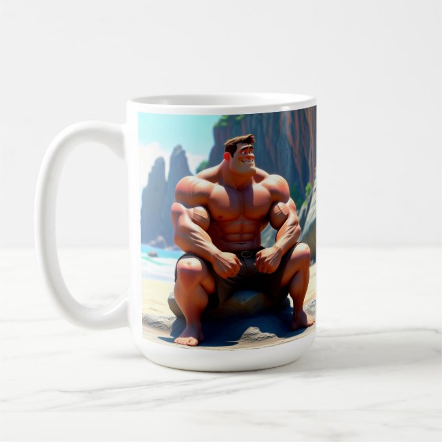 Grattis på födelsedagen Muscleman Kaffemugg (Vänster)
