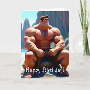 Grattis på födelsedagen Muscleman Kort