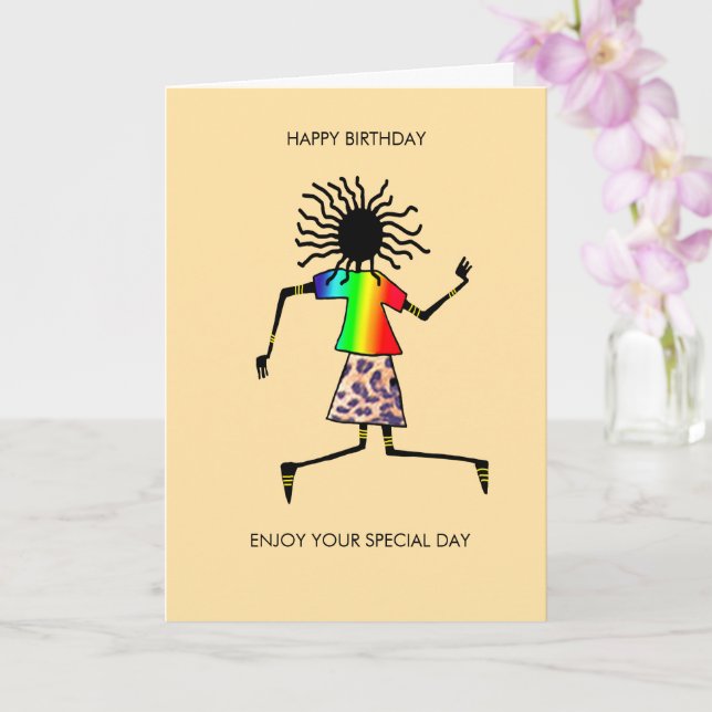 Grattis på födelsedagen, musikvisitkort kort (Orkide)