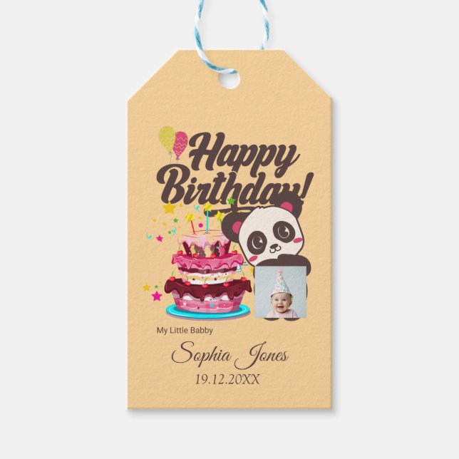 Grattis på födelsedagen, My Baby - Anpassningsbar  Presentetikett (Framsidan)